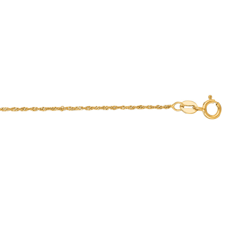 10K Gold 1.1mm Singapore Chain-Yellow | Spring Ring