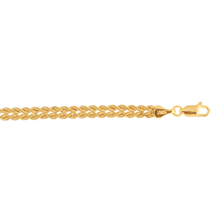 10K Gold Weaved Rope Bracelet-Yellow | Lobster
