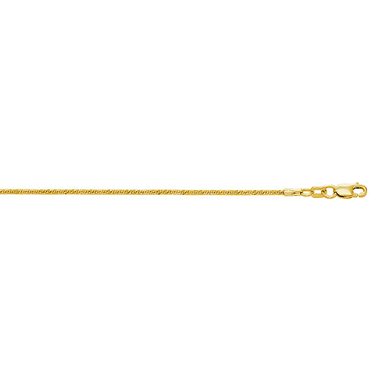 10K Gold 1.5mm Sparkle Chain -Yellow | Lobster