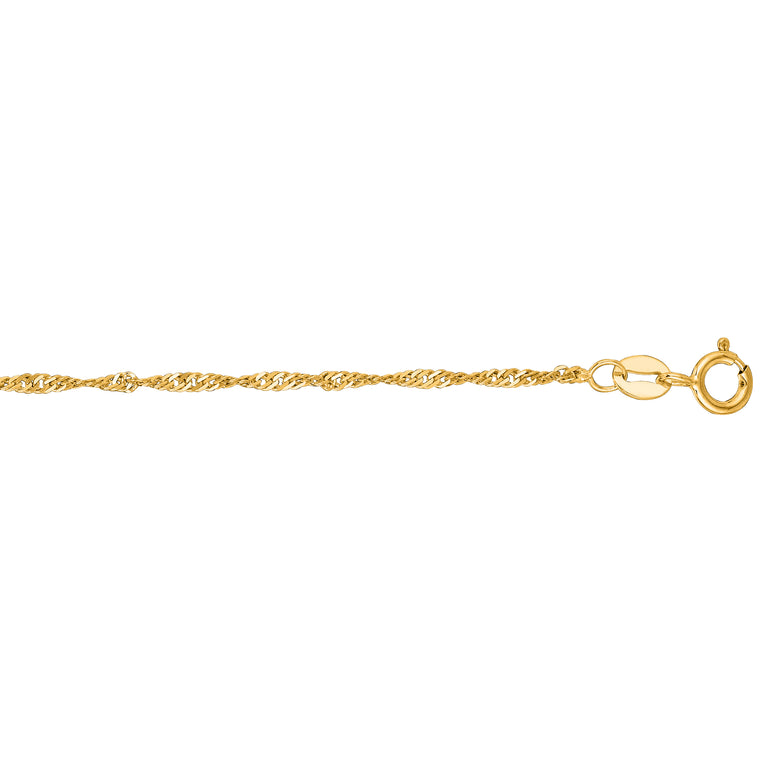 10K Gold 1.5mm Singapore Chain-Yellow | Spring Ring