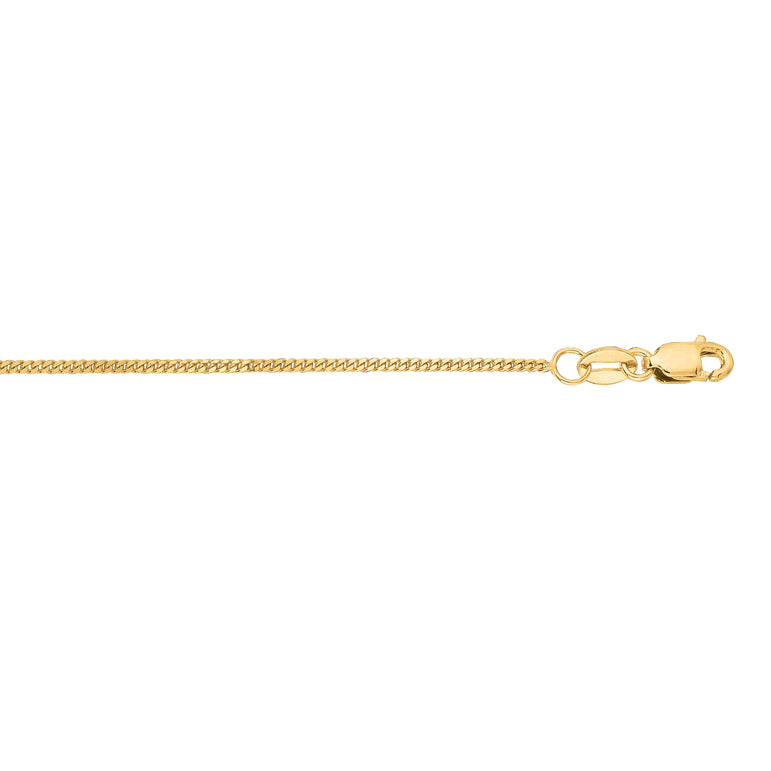 10K Gold 1mm Gourmette Chain-Yellow | Lobster