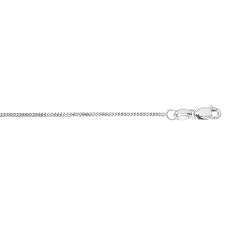 10K Gold 1mm Gourmette Chain-White | Lobster
