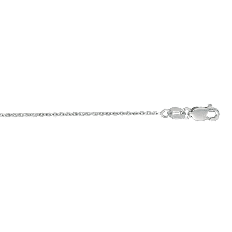 10K Gold 1.1mm Diamond Cut Cable Chain -White | Lobster