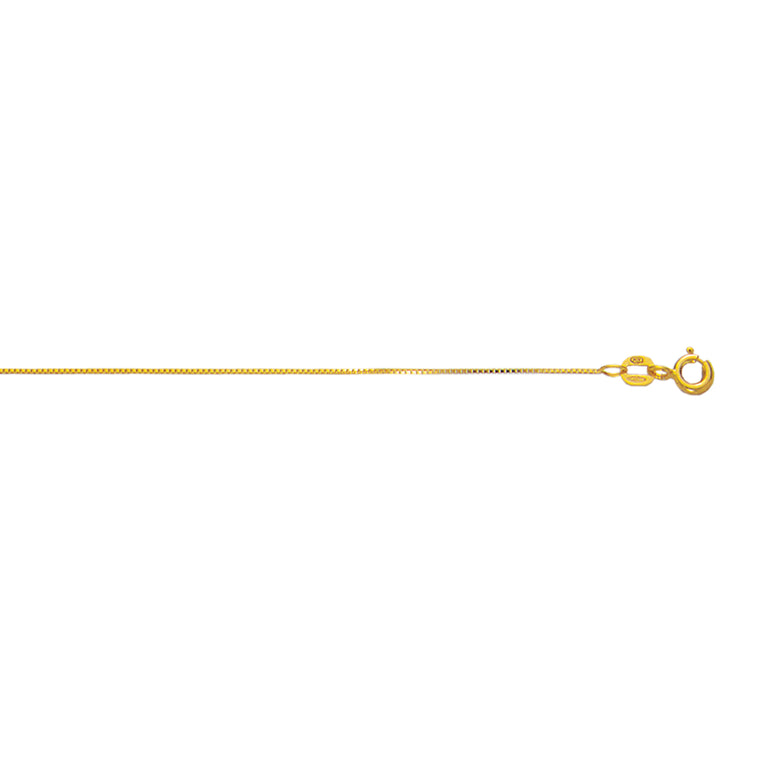 10K Gold .6mm Classic Box Chain -Yellow | Spring Ring