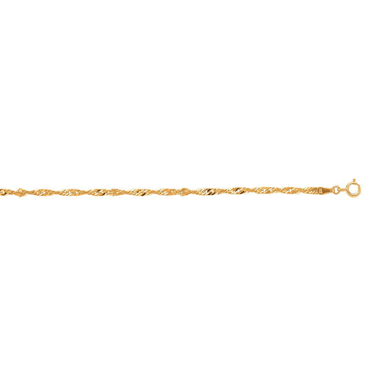 10K Gold 2.2mm Singapore Chain-Yellow | Spring Ring
