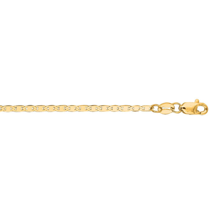 10K Gold 1.7mm Mariner Chain -Yellow | Lobster
