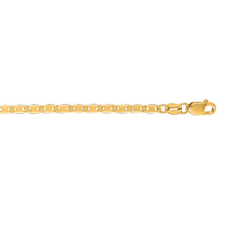 10K Gold 2.3mm Mariner Chain -Yellow | Lobster