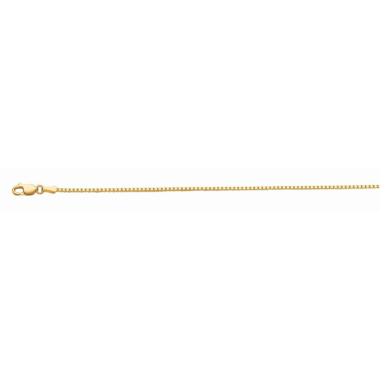 10K Gold 1.2mm Octagonal Box Chain -Yellow | Lobster