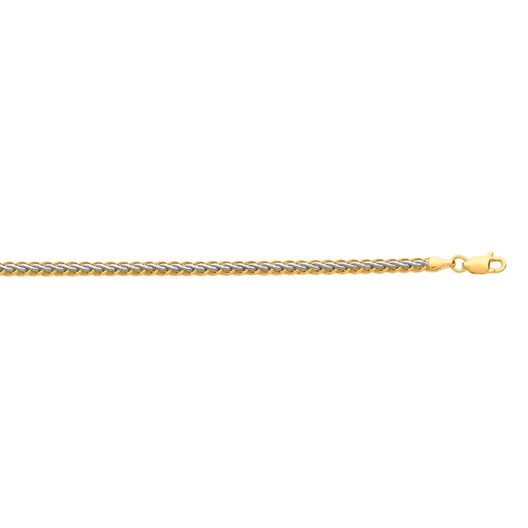 10K Gold Weaved Bracelet-Two-tone | Lobster