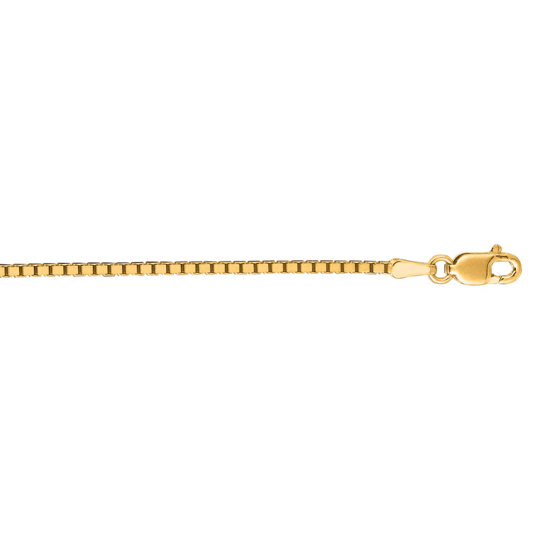 10K Gold 1.4mm Classic Box Chain -Yellow | Lobster