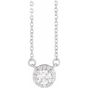 14K White 1/3 CTW Lab-Grown Diamond French-Set 16-18" Necklace-Lab-Grown Diamond-4Mm :: 1/3 Ctw