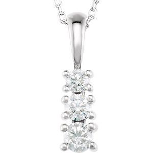 14K White 1/3 CTW Natural Diamond Graduated 18" Necklace-Natural Diamond-3.4Mm :: 1/3 Ctw