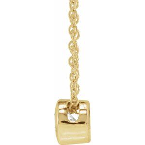 14K Yellow 1/4 CT Lab-Grown Diamond Solitaire 16-18" Necklace-Lab-Grown Diamond-4Mm :: 1/4 Ctw