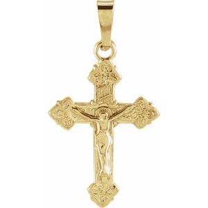 14K Yellow 18x13 mm Youth Crucifix Pendant-Polished