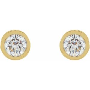 14K Yellow 1/10 CTW Lab-Grown Diamond Micro Bezel-Set Earrings-2.25 Mm-14K Yellow