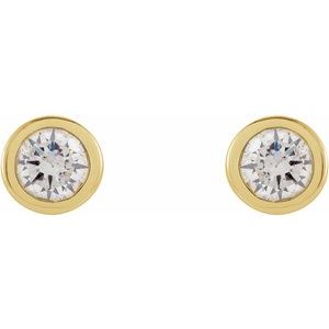 14K Yellow .06 CTW Natural Diamond Micro Bezel-Set Earrings-2 Mm-14K Yellow