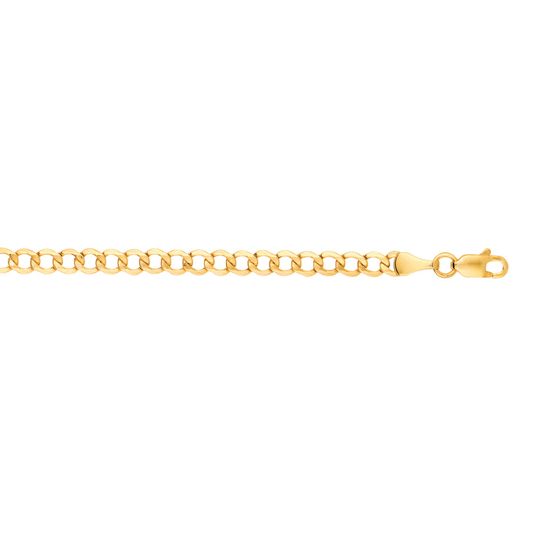 10K Gold 4.4mm Lite Comfort Curb Chain -Yellow | Lobster