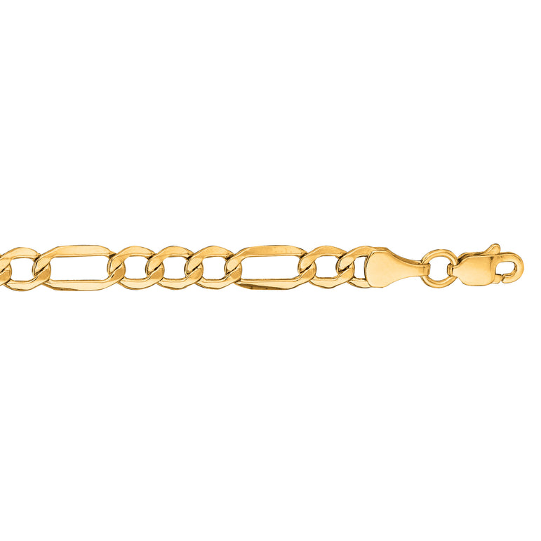 10K Gold 4.7mm Lite Figaro Chain-Yellow | Lobster