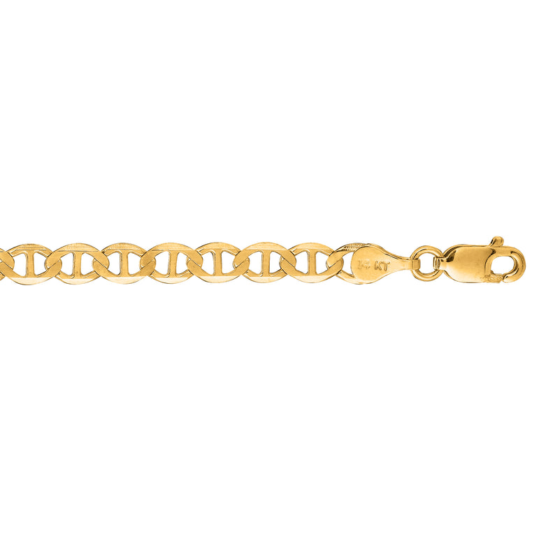 10K Gold 4.5mm Mariner Chain -Yellow | Lobster