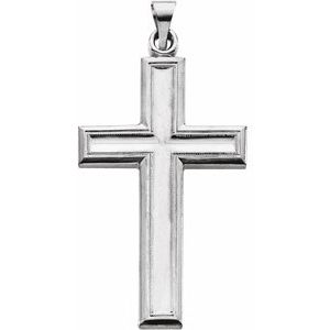 Sterling Silver 38x23.5 mm Cross Pendant-Polished