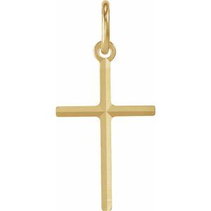 14K Yellow 15.5x10 mm Cross Pendant-Polished