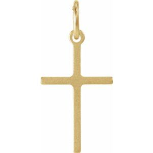 14K Yellow 15.5x10 mm Cross Pendant-Polished