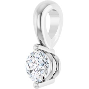 14K White 1/10 CT Lab-Grown Diamond Pendant-Lab-Grown Diamond-3Mm :: 1/10 Ct