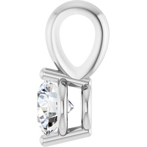 14K White 1/5 CT Natural Diamond Pendant-Natural Diamond-4Mm :: 1/5 Ct