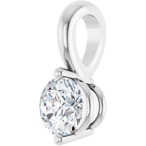 14K White 1/5 CT Natural Diamond Pendant-Natural Diamond-4Mm :: 1/5 Ct