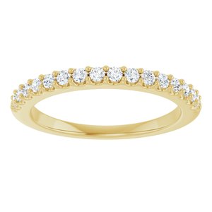 14K Yellow 1/4 CTW Natural Diamond Anniversary Band 16 round full cut stones-Round