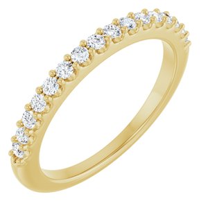 14K Yellow 1/4 CTW Natural Diamond Anniversary Band 16 round full cut stones-Round