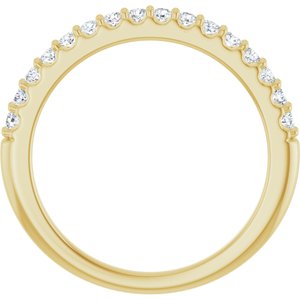 14K Yellow 1/4 CTW Natural Diamond Anniversary Band 16 round full cut stones-Round