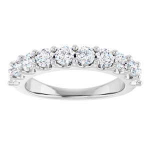 14K White 1 1/5 CTW Natural Diamond Anniversary Band-Round