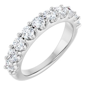 14K White 1 1/5 CTW Natural Diamond Anniversary Band-Round