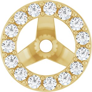14K Yellow 1/5 CTW Natural Diamond Halo-Style Earring Jackets-Polished-1/5 Ctw Natural Diamond Halo-Style Earring Jackets