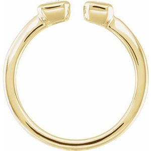 14K Yellow 1 CTW Lab-Grown Diamond Two-Stone Ring-Emerald-5 X 3.5 Mm