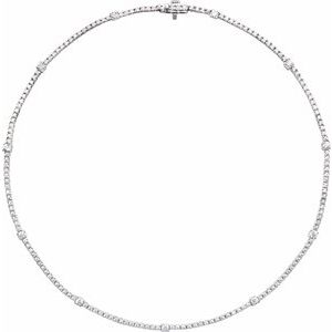 14K White 4 CTW Lab-Grown Diamond Line 16" Necklace-Lab-Grown Diamond-3.1Mm :: 4 Ctw