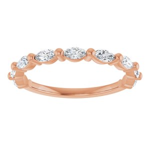 14K Rose1/2 CTW Natural Diamond Anniversary Band-Marquise