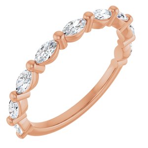 14K Rose1/2 CTW Natural Diamond Anniversary Band-Marquise