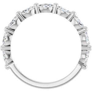 14K White 1/2 CTW Natural Diamond Anniversary Band-Marquise