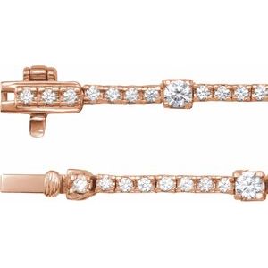 14K Rose 4 CTW Lab-Grown Diamond Line 16" Necklace-Lab-Grown Diamond-3.1Mm :: 4 Ctw