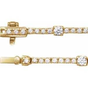 14K Yellow 4 CTW Lab-Grown Diamond Line 16" Necklace-Lab-Grown Diamond-3.1Mm :: 4 Ctw