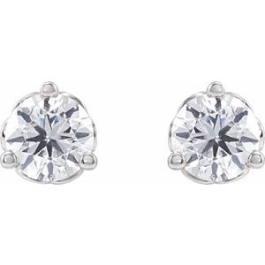14K White 1/2 CT Lab-Grown Diamond Scroll Earrings-Pair-4Mm :: 1/2 Ctw