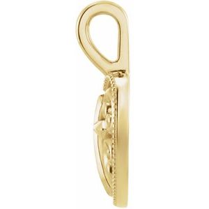 14K Yellow 18.7x12.6 mm Cross and Heart Pendant-Polished