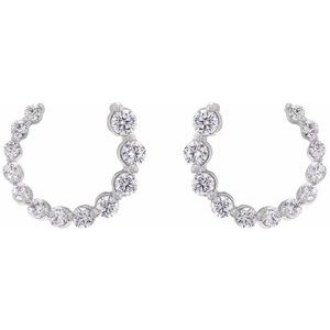 14K White 1/2 CTW Lab-Grown Diamond Front-Back Earrings-Lab-Grown Diamond