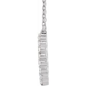 14K White 3/8 CTW Natural Diamond Graduated Circle 16-18" Necklace-Natural Diamond-2.4Mm :: 3/8 Ctw