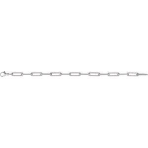 14K White 1 CTW Natural Diamond Link 7" Bracelet-Natural Diamond-Natural Diamond