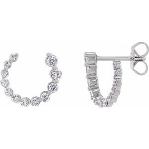 14K White 1/2 CTW Lab-Grown Diamond Front-Back Earrings-Lab-Grown Diamond