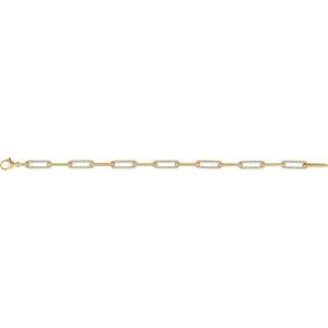 14K Yellow 1 CTW Natural Diamond Link 7" Bracelet-Natural Diamond-Natural Diamond