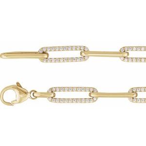 14K Yellow 1 CTW Natural Diamond Link 7" Bracelet-Natural Diamond-Natural Diamond